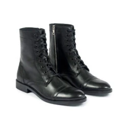 Division – Black And Nickel Leather Combat Boots – 15 Year Anniversary -Straight To Hell div blk nic wom w 3