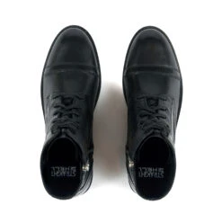 Division – Black And Nickel Leather Combat Boots – 15 Year Anniversary -Straight To Hell div blk nic wom w 5