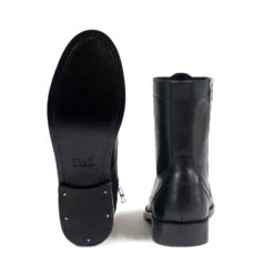 Division – Black And Nickel Leather Combat Boots – 15 Year Anniversary -Straight To Hell div blk nic wom w 6