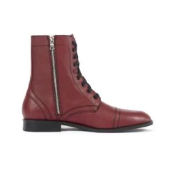 Division – Burgundy Leather Combat Boots (Size 7, 7.5, 8, 14)