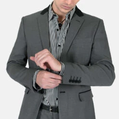 Domino – Grey And Black Blazer 15 Domino – Grey And Black Blazer -Straight To Hell dom gry blk w 7