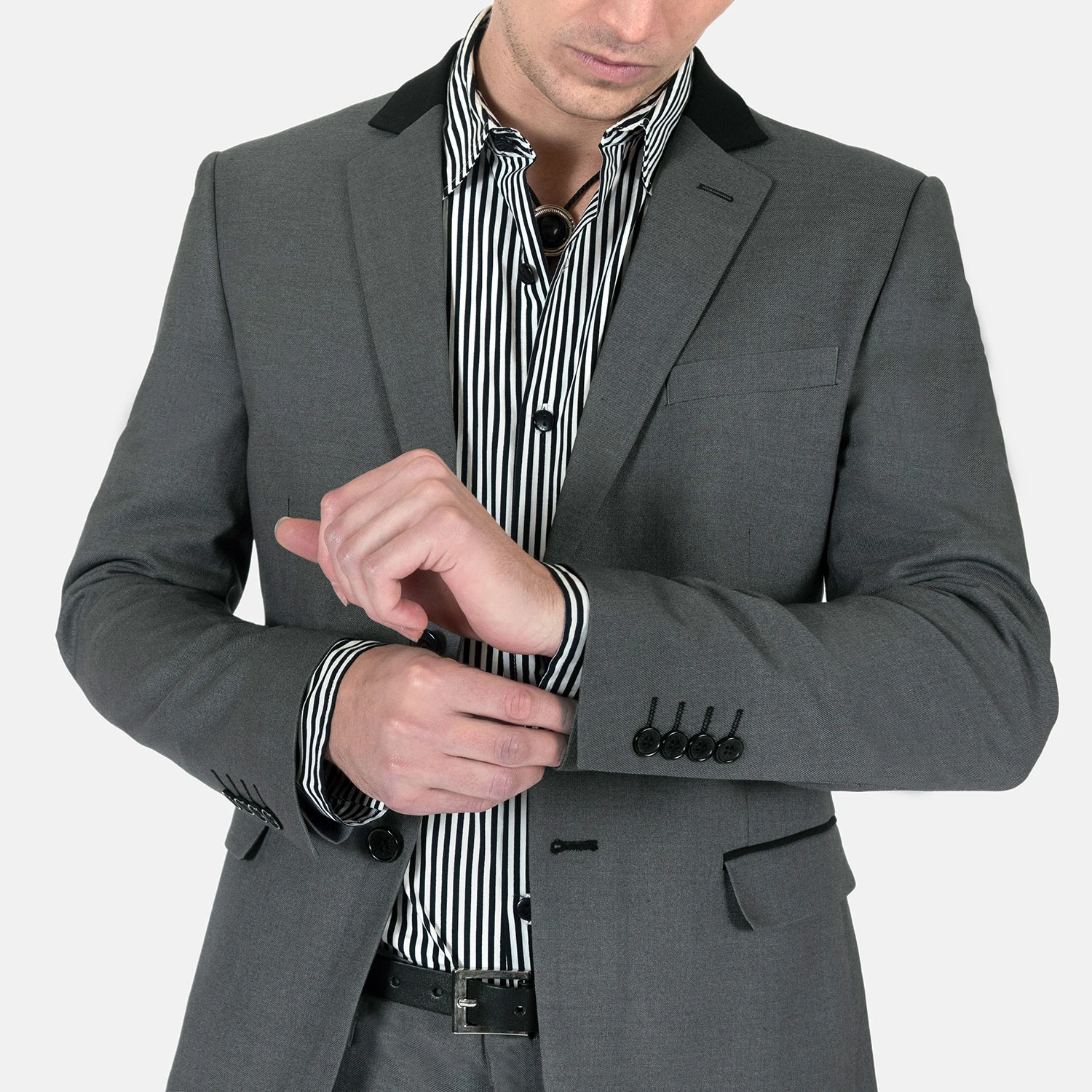 Domino – Grey And Black Blazer 8 Domino – Grey And Black Blazer - Image 8