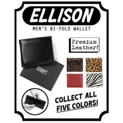 Ellison – Black Leather Billfold Wallet -Straight To Hell ell blk w 5