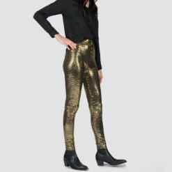 Fever – Disco Gold Leggings (Size 25, 26, 27, 28, 29, 30, 31, 32, 33) -Straight To Hell fev gol w 2