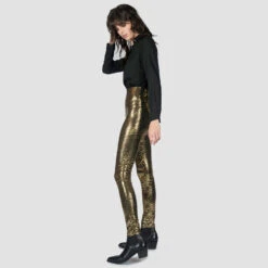 Fever – Disco Gold Leggings (Size 25, 26, 27, 28, 29, 30, 31, 32, 33) -Straight To Hell fev gol w 5