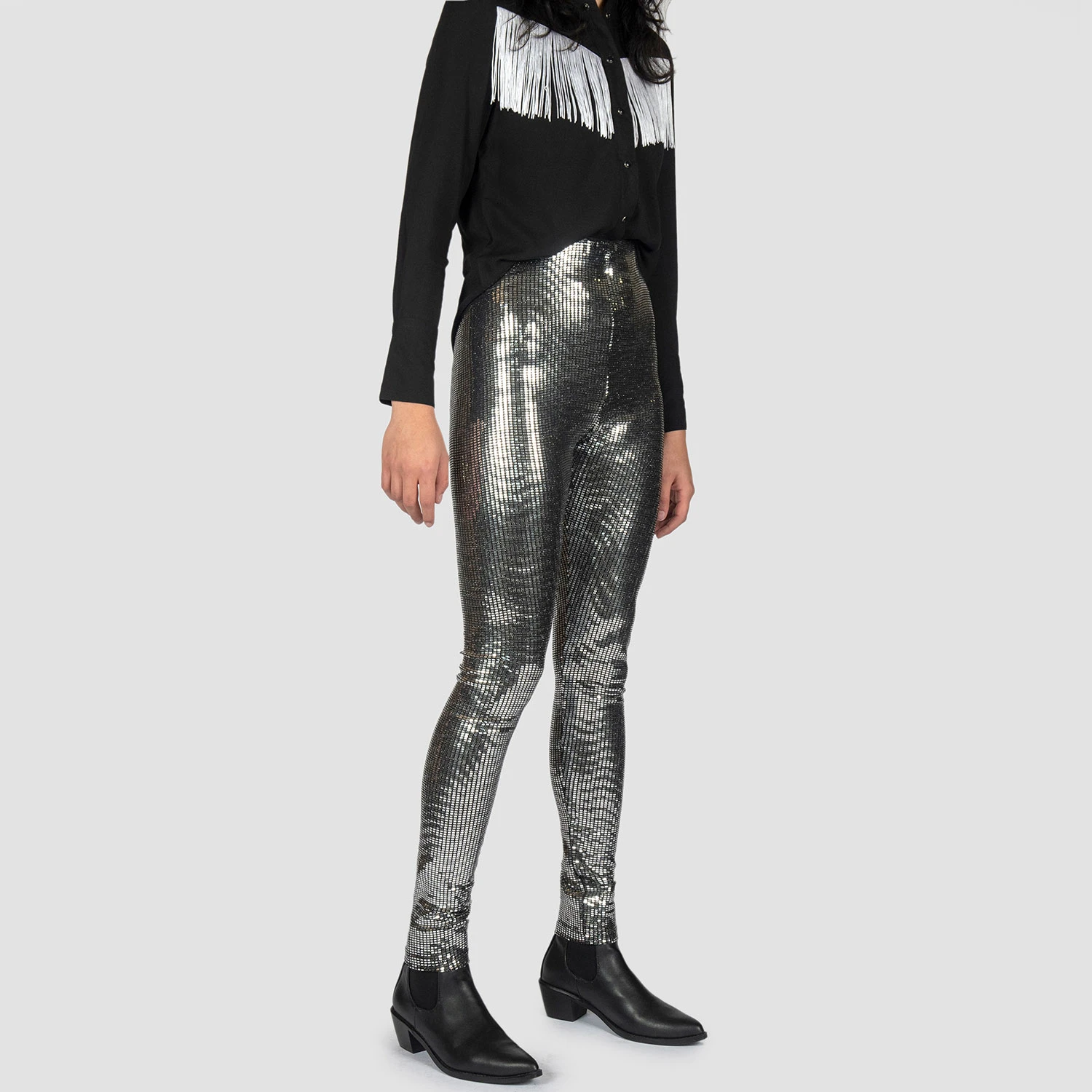 Fever – Disco Silver Leggings (Size 25, 26, 27, 28, 29, 33) 3 Fever – Disco Silver Leggings (Size 25, 26, 27, 28, 29, 33) - Image 3
