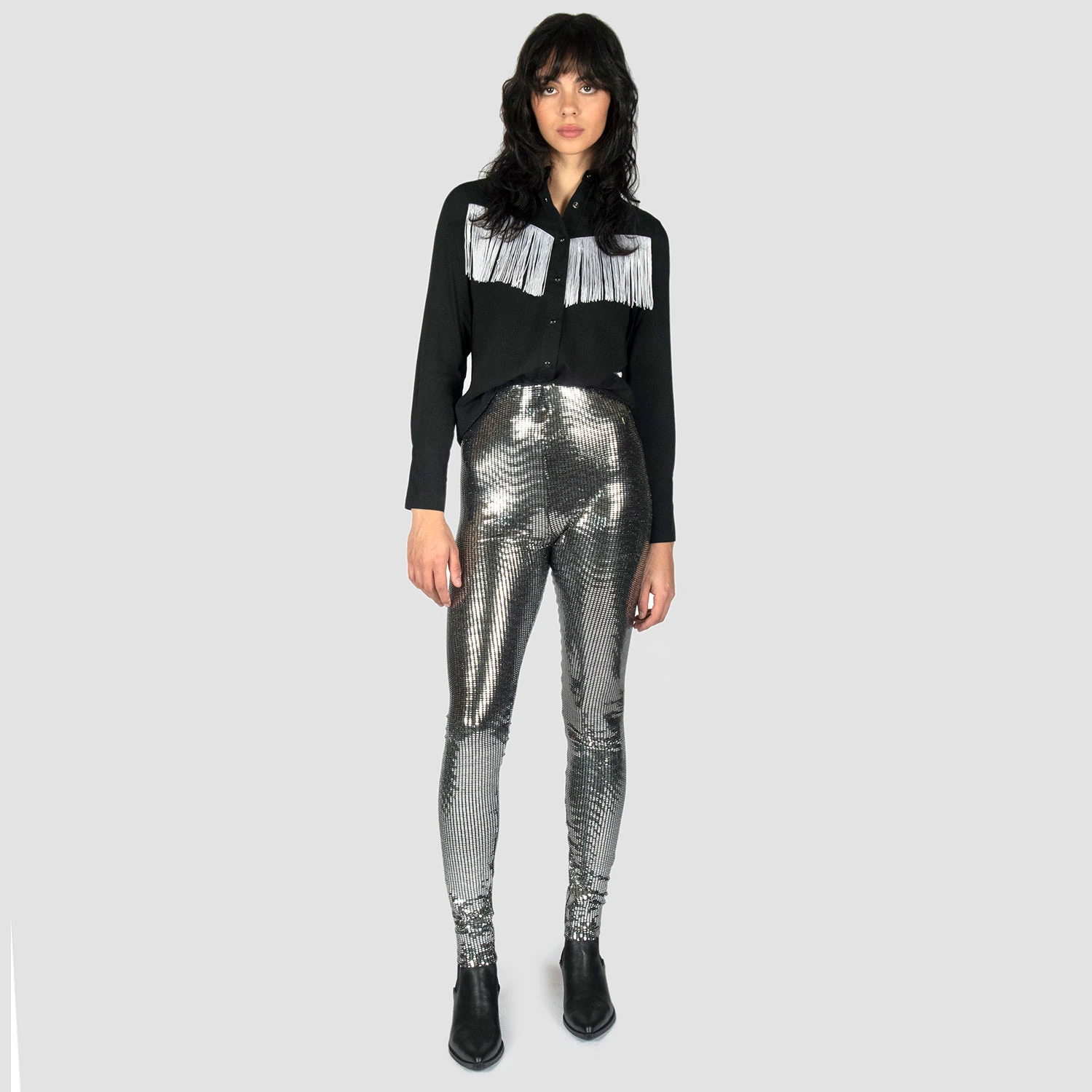 Fever – Disco Silver Leggings (Size 25, 26, 27, 28, 29, 33) 2 Fever – Disco Silver Leggings (Size 25, 26, 27, 28, 29, 33) - Image 2