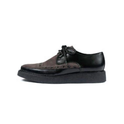 Hawkins – Black And Grey Leather Creepers -Straight To Hell haw blk gry w 2