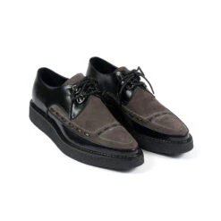 Hawkins – Black And Grey Leather Creepers