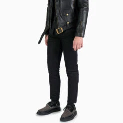 Hawkins – Black And Grey Leather Creepers -Straight To Hell haw blk gry w 5