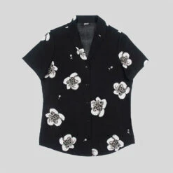 Heart Full Of Soul – Black And Grey Floral Print Shirt (Size XS, S, M, 2XL, 3XL, 4XL)