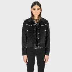 Jackson – Black Velvet Jacket (Size 2XS, XS, S, M, L, XL, 2XL, 3XL, 4XL) -Straight To Hell jac blk 2022 w 8