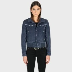 Jackson – Blue Velvet Jacket (Size 2XS, M, L, 3XL) -Straight To Hell jac blu w 10