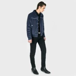 Jackson – Blue Velvet Jacket (Size 2XS, M, L, 3XL) -Straight To Hell jac blu w 2