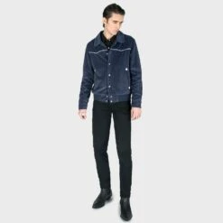 Jackson – Blue Velvet Jacket (Size 2XS, M, L, 3XL) -Straight To Hell jac blu w 6