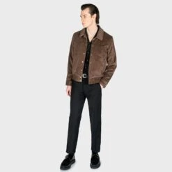 Jackson – Brown Velvet Jacket (Size 2XS, 2XL, 3XL, 4XL) -Straight To Hell jac bro w 3