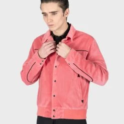 Jackson – Pink Velvet Jacket (Size 2XS, XS, S, M, L, XL, 2XL, 3XL, 4XL) -Straight To Hell jac pin w 5