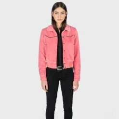 Jackson – Pink Velvet Jacket (Size 2XS, XS, S, M, L, XL, 2XL, 3XL, 4XL) -Straight To Hell jac pin w 6