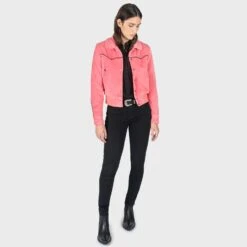 Jackson – Pink Velvet Jacket (Size 2XS, XS, S, M, L, XL, 2XL, 3XL, 4XL) -Straight To Hell jac pin w 7
