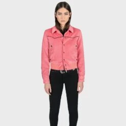 Jackson – Pink Velvet Jacket (Size 2XS, XS, S, M, L, XL, 2XL, 3XL, 4XL) -Straight To Hell jac pin w 8