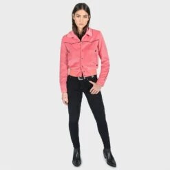 Jackson – Pink Velvet Jacket (Size 2XS, XS, S, M, L, XL, 2XL, 3XL, 4XL) -Straight To Hell jac pin w 9
