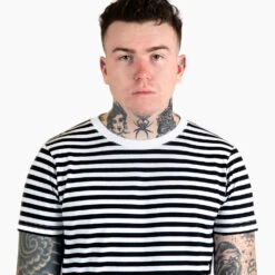 Jasper – White And Black Striped T-Shirt 9 Jasper – White And Black Striped T-Shirt -Straight To Hell jas wht blk w 2