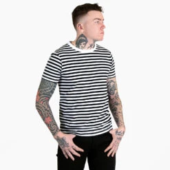 Jasper – White And Black Striped T-Shirt 10 Jasper – White And Black Striped T-Shirt -Straight To Hell jas wht blk w 4