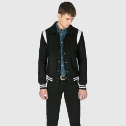 Jet – Black And White Varsity Jacket -Straight To Hell jet blk wht leo w 6