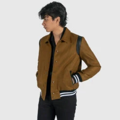 Jet – Brown And Black Varsity Jacket -Straight To Hell jet bro men w 3