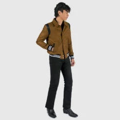 Jet – Brown And Black Varsity Jacket -Straight To Hell jet bro men w 8