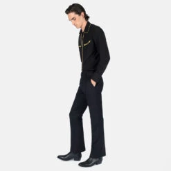 Jones – Slim Fit Flared Pants -Straight To Hell jon blk w 4