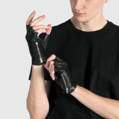 LaSalle Fingerless – Leather Zip Gloves – 15 Year Anniversary 9 LaSalle Fingerless – Leather Zip Gloves – 15 Year Anniversary -Straight To Hell las fin men w 3