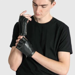 LaSalle Fingerless – Leather Zip Gloves – 15 Year Anniversary 7 LaSalle Fingerless – Leather Zip Gloves – 15 Year Anniversary -Straight To Hell las fin men w 5