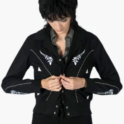 Leone – Black Embroidered Gabardine Jacket – 15 Year Anniversary -Straight To Hell leo blk w 11