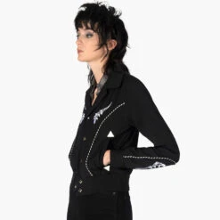 Leone – Black Embroidered Gabardine Jacket – 15 Year Anniversary -Straight To Hell leo blk w 12