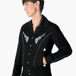 Leone – Black Embroidered Gabardine Jacket – 15 Year Anniversary -Straight To Hell leo blk w 4