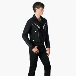 Leone – Black Embroidered Gabardine Jacket – 15 Year Anniversary -Straight To Hell leo blk w 5