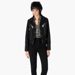 Leone – Black Embroidered Gabardine Jacket – 15 Year Anniversary -Straight To Hell leo blk w 9