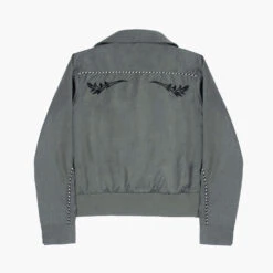 Leone – Grey Embroidered Gabardine Jacket -Straight To Hell leo gre w 2