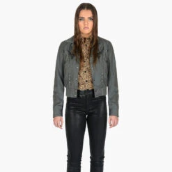 Leone – Grey Embroidered Gabardine Jacket -Straight To Hell leo gre w 8