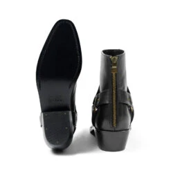 Libertine – Black And Brass Leather Harness Boots -Straight To Hell lib blk bra men w 5