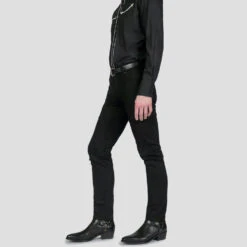 Libertine – Black And Brass Leather Harness Boots -Straight To Hell lib blk bra men w 6