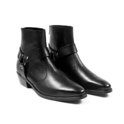 Libertine – Black And Nickel Leather Harness Boots -Straight To Hell lib blk nic men w 3