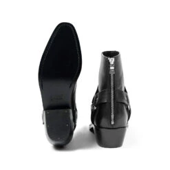 Libertine – Black And Nickel Leather Harness Boots -Straight To Hell lib blk nic men w 5