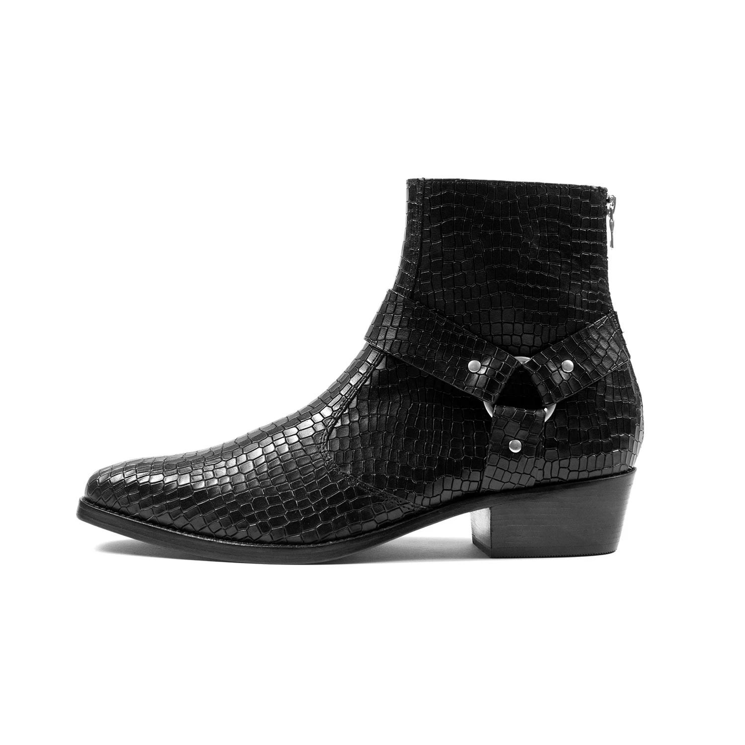 Libertine – Black Snakeskin Leather Harness Boots 2 Libertine – Black Snakeskin Leather Harness Boots - Image 2
