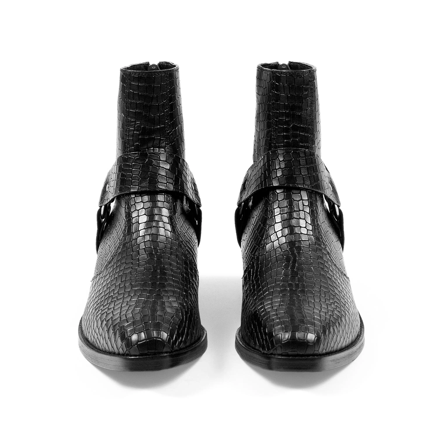 Libertine – Black Snakeskin Leather Harness Boots 4 Libertine – Black Snakeskin Leather Harness Boots - Image 4