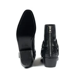 Libertine – Black Snakeskin Leather Harness Boots 10 Libertine – Black Snakeskin Leather Harness Boots -Straight To Hell lib blk sna res men w 1