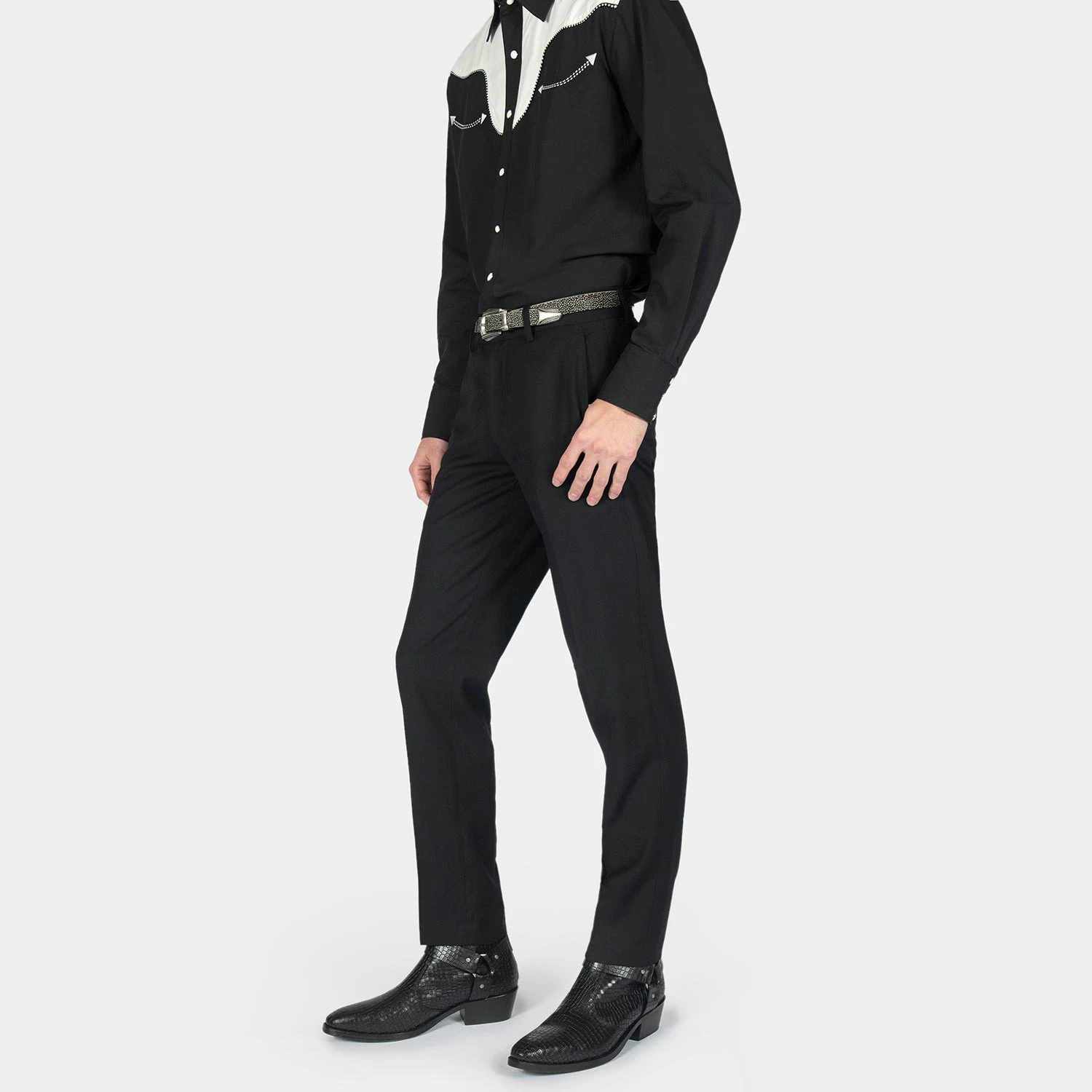 Libertine – Black Snakeskin Leather Harness Boots 6 Libertine – Black Snakeskin Leather Harness Boots - Image 6