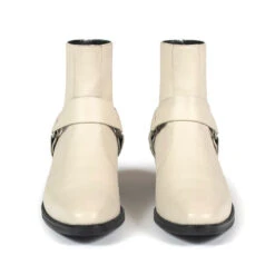 Libertine – Cream Leather Harness Boots (Size 7, 7.5, 8, 8.5, 9, 9.5, 10, 10.5, 11, 12, 13, 14) -Straight To Hell lib cre men w 4