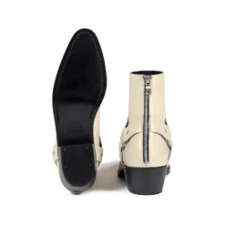 Libertine – Cream Leather Harness Boots (Size 7, 7.5, 8, 8.5, 9, 9.5, 10, 10.5, 11, 12, 13, 14) -Straight To Hell lib cre men w 5